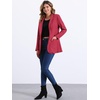 image:imageAllegra K Faux Suede Blazer for Womens Lapel One Button Work Suit JacketRed