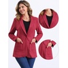 image:imageAllegra K Faux Suede Blazer for Womens Lapel One Button Work Suit JacketRed