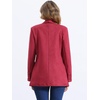 image:imageAllegra K Faux Suede Blazer for Womens Lapel One Button Work Suit JacketRed