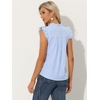 image:imageAllegra K Gingham Top for Womens Vintage Ruffle Cap Sleeve Checker BlouseBlue