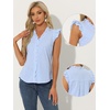 image:imageAllegra K Gingham Top for Womens Vintage Ruffle Cap Sleeve Checker BlouseBlue