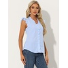 image:imageAllegra K Gingham Top for Womens Vintage Ruffle Cap Sleeve Checker BlouseBlue