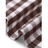 image:imageAllegra K Gingham Top for Womens Vintage Ruffle Cap Sleeve Checker BlouseBrown