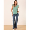 image:imageAllegra K Gingham Top for Womens Vintage Ruffle Cap Sleeve Checker BlouseGreen