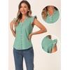 image:imageAllegra K Gingham Top for Womens Vintage Ruffle Cap Sleeve Checker BlouseGreen