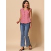 image:imageAllegra K Gingham Top for Womens Vintage Ruffle Cap Sleeve Checker BlouseHot Pink