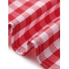 image:imageAllegra K Gingham Top for Womens Vintage Ruffle Cap Sleeve Checker BlouseHot Pink
