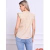 image:imageAllegra K Gingham Top for Womens Vintage Ruffle Cap Sleeve Checker BlouseLight Khaki