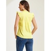 image:imageAllegra K Gingham Top for Womens Vintage Ruffle Cap Sleeve Checker BlouseYellow