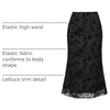 image:imageAllegra K Mesh Fishtail Skirt for Women Floral Bodycon Mermaid Midi SkirtsBlack