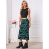 image:imageAllegra K Mesh Fishtail Skirt for Women Floral Bodycon Mermaid Midi SkirtsPeacock Blue
