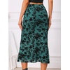 image:imageAllegra K Mesh Fishtail Skirt for Women Floral Bodycon Mermaid Midi SkirtsPeacock Blue