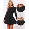 image:imageAllegra K Mini Pleated A Line Cocktail Fall Dresses for Women Long SleeveBlack
