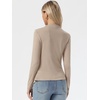 image:imageAllegra K Ruched Tops for Womens Casual Mock Neck Long Sleeve BlouseCamel