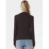image:imageAllegra K Ruched Tops for Womens Casual Mock Neck Long Sleeve BlouseCoffee