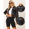 image:imageAllegra K Sheer Bomber Jacket for Womens Zip Up See Through JacketsBlack