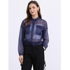 image:imageAllegra K Sheer Bomber Jacket for Womens Zip Up See Through JacketsDark Blue