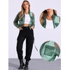 image:imageAllegra K Sheer Bomber Jacket for Womens Zip Up See Through JacketsGreen