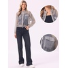 image:imageAllegra K Sheer Bomber Jacket for Womens Zip Up See Through JacketsGrey