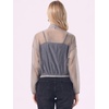 image:imageAllegra K Sheer Bomber Jacket for Womens Zip Up See Through JacketsGrey