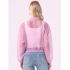 image:imageAllegra K Sheer Bomber Jacket for Womens Zip Up See Through JacketsLight Purple