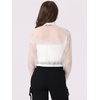 image:imageAllegra K Sheer Bomber Jacket for Womens Zip Up See Through JacketsWhite