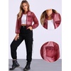 image:imageAllegra K Sheer Bomber Jacket for Womens Zip Up See Through JacketsWine Red