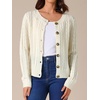 image:imageAllegra K Women Cable Knit Button Down Open Front CardiganApricot