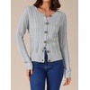 image:imageAllegra K Women Cable Knit Button Down Open Front CardiganGrey