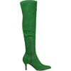 image:imageAllegra K Women Glitter Pointed Toe Stiletto Heels Over the Knee BootsGreen