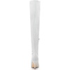 image:imageAllegra K Women Glitter Pointed Toe Stiletto Heels Over the Knee BootsWhite Silver