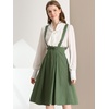 image:imageAllegra K Women High Waist Suspender A Line Midi Skater DressArmy Green