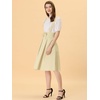 image:imageAllegra K Women High Waist Suspender A Line Midi Skater DressBeige Apricot
