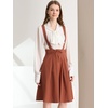image:imageAllegra K Women High Waist Suspender A Line Midi Skater DressBrown