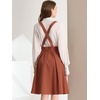 image:imageAllegra K Women High Waist Suspender A Line Midi Skater DressBrown