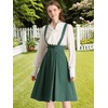 image:imageAllegra K Women High Waist Suspender A Line Midi Skater DressDark Green