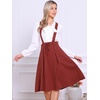 image:imageAllegra K Women High Waist Suspender A Line Midi Skater DressDark Red
