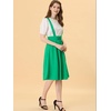 image:imageAllegra K Women High Waist Suspender A Line Midi Skater DressGreen