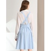image:imageAllegra K Women High Waist Suspender A Line Midi Skater DressLight Blue