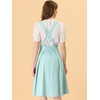 image:imageAllegra K Women High Waist Suspender A Line Midi Skater DressLight Green
