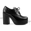 image:imageAllegra K Women Patent Leather Platform Lace Up Chunky Heel Ankle BootsBlack