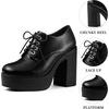 image:imageAllegra K Women Patent Leather Platform Lace Up Chunky Heel Ankle BootsBlack