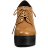 image:imageAllegra K Women Patent Leather Platform Lace Up Chunky Heel Ankle BootsBrown