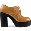 image:imageAllegra K Women Patent Leather Platform Lace Up Chunky Heel Ankle BootsBrown