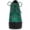 image:imageAllegra K Women Patent Leather Platform Lace Up Chunky Heel Ankle BootsGreen