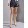 image:imageAllegra K Women Stiletto Heel Pointy Toe Knee High Back Zip BootBeige