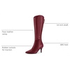 image:imageAllegra K Women Stiletto Heel Pointy Toe Knee High Back Zip BootBurgundy