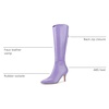 image:imageAllegra K Women Stiletto Heel Pointy Toe Knee High Back Zip BootPurple