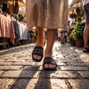 image:imageAllegra K Women Woven Rattan Flat Slip on Slide SlippersBlack
