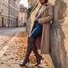 image:imageAllegra K Womens Buckle Over Knee High Boots Thigh High Heel BootsCoffee